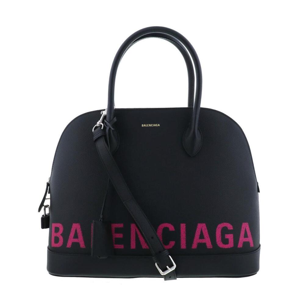 BALENCIAGA Leather Ville Top Handle Bag Handbag Black B